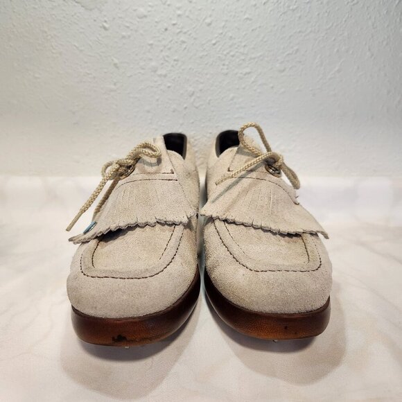Vintage Senator‎ Suede Golf Cleats Women's 6.5M Saddle Shoe Kilties Niche *Rare* - Picture 2 of 13